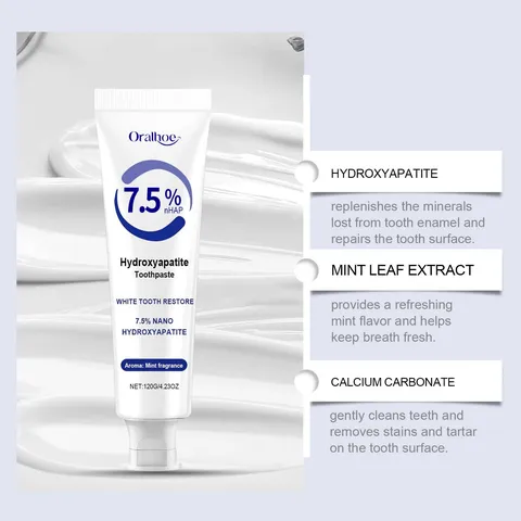 Oralhoe Hydroxyapatite Whitening Toothpaste Stain Removal Mint Flavor Fresh Breath Daily Oral Care Tooth Paste