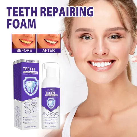 Purple Teeth Whitening Foam Toothpaste Fresh Breath Stain Removal Deep Cleaning Oral Care Daily Hygiene Mousse