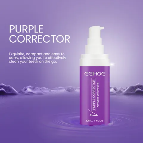 Dentifrice Blanchissant pour Dents Violet Liquide Corrige les Taches Jaunes Nettoyant pour Dents Soin Bucco-Dentaire Essence Blanchissante