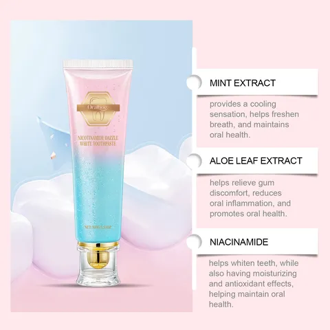 Dentifrice Blanchissant Niacinamide Oralhoe Nettoyage en Profondeur Haleine Fraîche Menthe Soin Buccodentaire