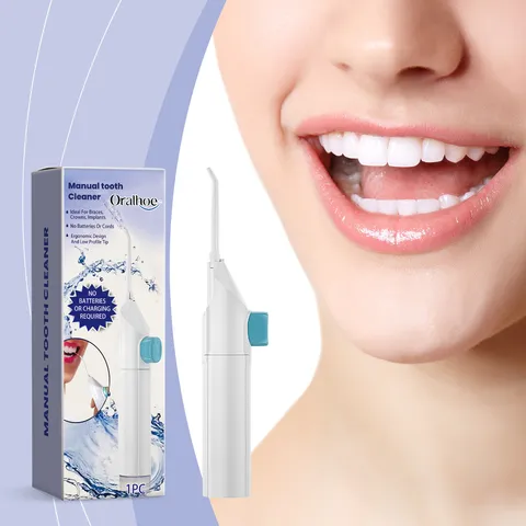 Portable Manual Tooth Cleaner ABS Plastic Oral Irrigator Handheld Teeth Cleaning Tool Home Travel Oral Care Device
