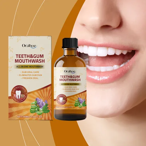 Oralhoe Herbal Mouthwash Gentle Teeth and Gum Cleaning Fresh Breath Oral Care Liquid Daily Cleaning Mint Flavor