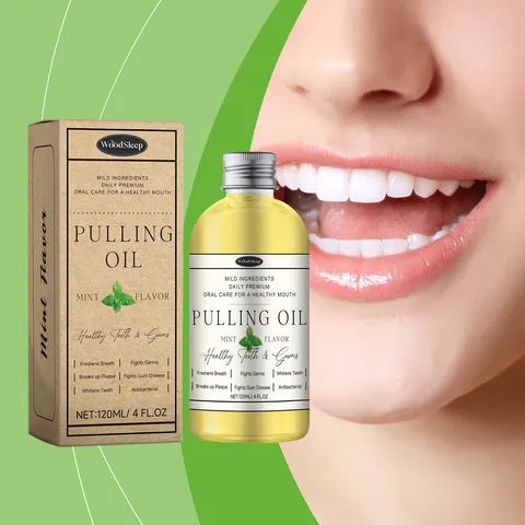 Natural Coconut Oil Pulling Mouthwash Mint Flavor Fresh Breath Oral Care Liquid Daily Teeth Cleaning Hygiene