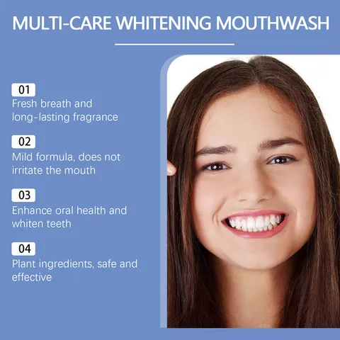 Oralhoe Whitening Mouthwash Fresh Mint Breath Freshener Daily Oral Care Liquid Gentle Clean Teeth Breath Care Bottle