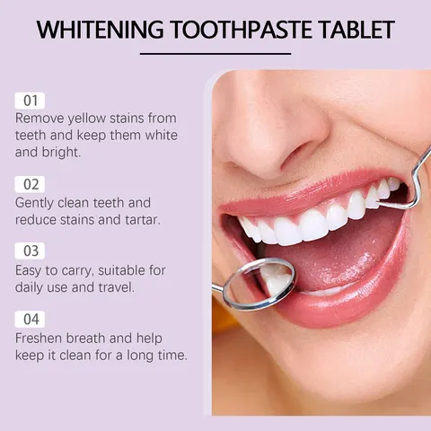 Comprimés de Dentifrice Blanchissants Portables Soin Buccal Haleine Propre Dents Fraîches Poche Hygiène Buccale Saveur Menthe
