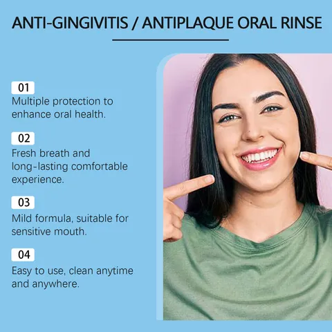 Bain de Bouche Multi-Protection Oralhoe Anti Gingivite Et Anti Plaque Haleine Fraîche Soins Bucco-Dentaires Liquide Nettoyant Quotidien