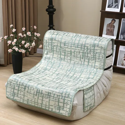 Ice Silk Caterpillar Sofa Cover Cool Lazy Sofa Cushion Non Slip Geometric Grid Couch Protector Living Room Home Decor