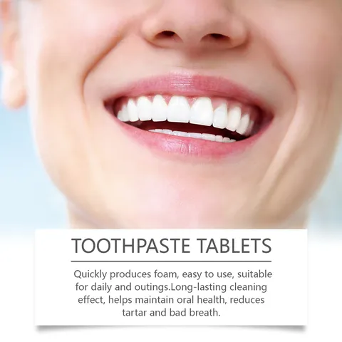 Comprimés de Dentifrice à la Menthe Portables Haleine Fraîche Comprimés Mâchables Blanchiment Soin Buccal Nettoyage des Dents