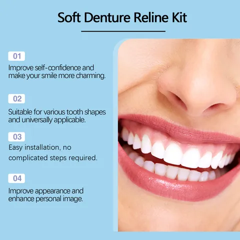 Kit de Rebasage de Prothèse Souple Kit de Réparation Dentaire Temporaire Facettes Dentaires Cosmetiques Perles Thermiques Moulables Outil de Soin Oral