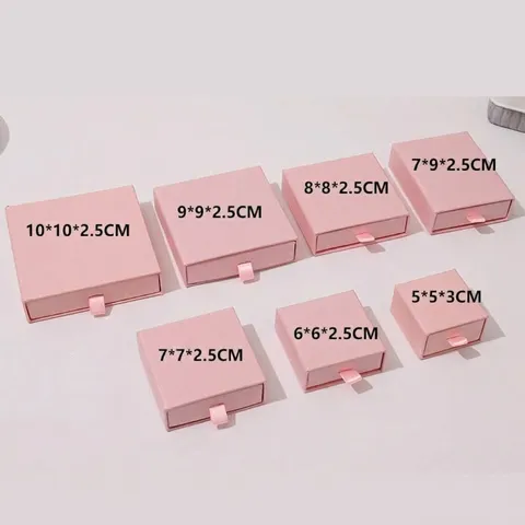 Elegant Paper Jewelry Drawer Box Minimalist Cardboard Gift Case For Necklace Ring Bracelet Earring Storage Display Packaging