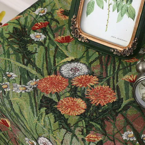 European Style Round Dust Cover Tablecloth Retro Floral Printed Dustproof Cloth For Dressing Table Nightstand Home Decor