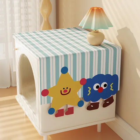 Copertura Antipolvere Per Cartoni Animati Carini Per Comodino Stile Crema Tessuto Stampato Panno Antipolvere Decorazione Della Casa