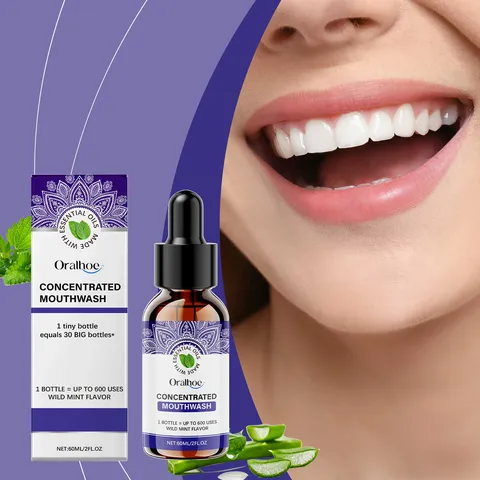 Oralhoe Concentrated Mouthwash Wild Mint Flavor Herbal Extract Portable Liquid Oral Care Fresh Breath Formula