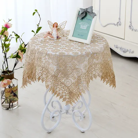 Polyester Lace Embroidered Tablecloth Rectangular Round Table Cover Hollow Out Floral Table Cloth Home Decor