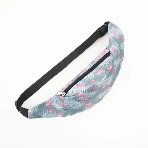Women Digital Print Unicorn Flamingo Waist Bag Outdoor Travel Casual Sports Belt Bag Waterproof Polyester Bum Bag