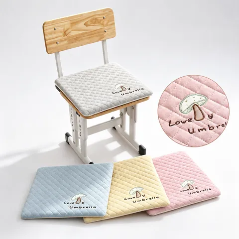 Thickened Memory Foam Student Seat Cushion Cute Cartoon Embroidered Office Chair Cushion Non-Slip Dormitory Seat Pad