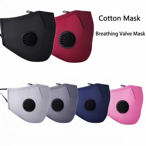 Staubdichte Baumwoll-Gesichtsmaske Mit Atmungsventil PM2.5 Anti-Dunst Wiederverwendbare Mundmaske Verstellbare Ohrschlaufen Waschbare Maske Für Erwachsene Damen Herren Schutzmaske