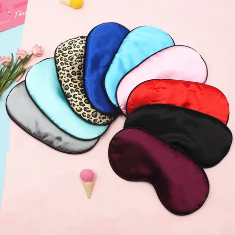 Double Sided Satin Sleep Eye Mask Comfortable Night Eyeshade Light Blocking Blindfold Soft Soft Sleeping Cover For Travel Home