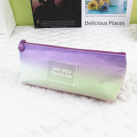 Korean Style Tie Dye Pencil Case Polyester Gradient Storage Pouch Student Stationery Office School Bag