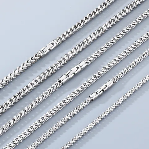 Minimalist Titanium Steel Chain Necklace For Men Women Waterproof Geometric Electroplated Solid Link Chain Fashion Jewelry
