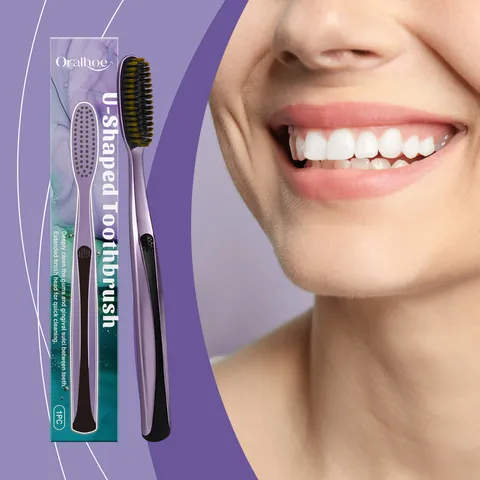 ORALHOE U Shaped Long Head Toothbrush Soft Bristles Deep Cleaning Gum Protection Manual Toothbrush For Daily Oral Care