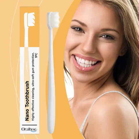 Nano Toothbrush Ultra Soft High Density Bristles Portable Manual Toothbrush For Daily Oral Care White
