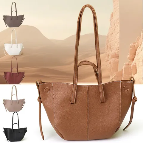 Mujer Vintage Ala Bolso Tote Gran Capacidad Bolso Bandolera Cuero PU Costuras En Contraste Bolso Informal
