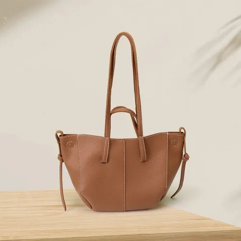 Mujer Vintage Ala Bolso Tote Gran Capacidad Bolso Bandolera Cuero PU Costuras En Contraste Bolso Informal