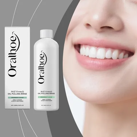 Spearmint Mouthwash Mild Formula Alcohol Free Oral Cleansing Fresh Breath Teeth Whitening Liquid Oral Care Bottle
