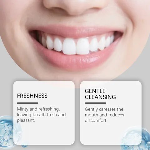 Spearmint Mouthwash Mild Formula Alcohol Free Oral Cleansing Fresh Breath Teeth Whitening Liquid Oral Care Bottle