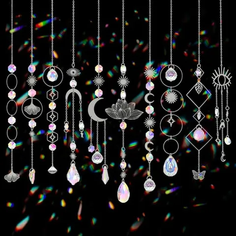 Kristall Sonnenfänger Suncatcher Anhänger Nordischer Windspiel Regenbogenmacher Kronleuchter Hängende Dekoration Heimdekoration
