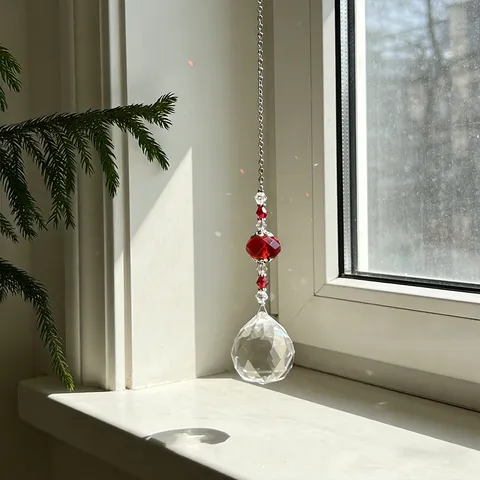 Acchiappasole con Sfera di Cristallo Ornamentale da Appendere alla Finestra Creatore di Arcobaleno Prisma in Vetro di Cristallo Decorazione per la Casa