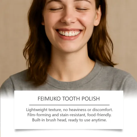 Feimuko Teeth Whitening Polish Gentle Oral Care Liquid Tooth Stain Removal Brightening Fresh Breath Dental Hygiene Tool