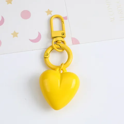 Candy Color Heart Keychain Acrylic Resin Bag Pendant Car Key Ring Decoration For Women Girls Gift