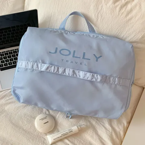 Tragbare Reise-Aufbewahrungstasche Für Koffer Kleidungsorganisation Hellblaues Mesh-Gepäck-Organizer Mit Griff Reißverschluss Wasserdichte Packing Cubes Für Geschäftsreisen Damen Herren