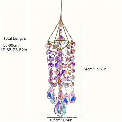 Acchiappasole in Cristallo Campanella a Vento Cristallo Iridescente Arcobaleno Pendente Sospeso per Finestra Stanza Decorazione Casa