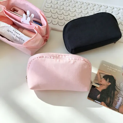 Mini Bolsa de Almacenamiento de Lápiz Labial de Tela Minimalista Moderna Estuche de Cosméticos Portátil con Varios Compartimentos para Viaje Diario Organizador