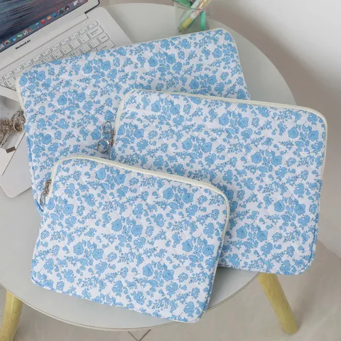 Housse d'Ordinateur Matelassée de Style Coréen Sacoche de Tablette Étui de Protection pour Ordinateur Portable Avec Fermeture Éclair