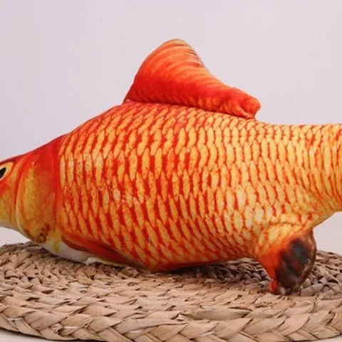 Giocattolo per Gatti in Peluche a Forma di Pesce Realistico Giocattolo Interattivo con Erba Gatta Sollievo dalla Noia