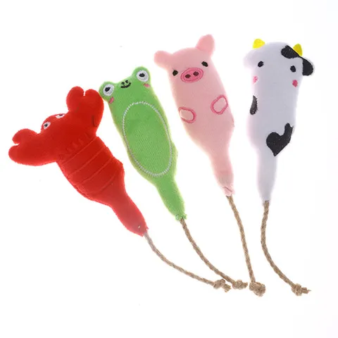Creative Hemp Rope Mint Crinkle Paper Plush Pet Toy Cute Animal Shape Teething Interactive Cat Toy For Cats
