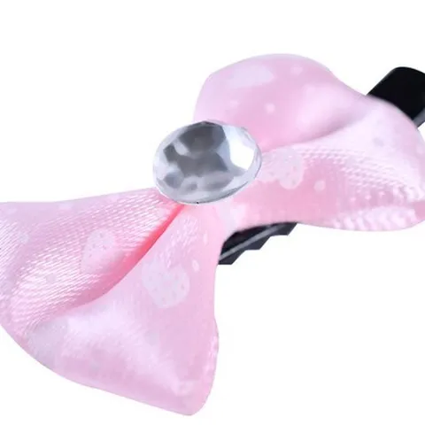 Cute Heart Rhinestone Pet Hair Clips Bowknot Dog Cat Hairpins Cute Grooming Accessories Mixed Color Style