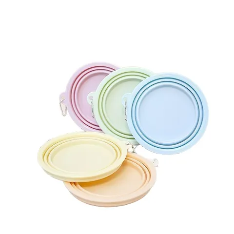 Ciotola Pieghevole Portatile in Silicone per Animali Domestici Ciotola per Cani da Viaggio all'Aperto Con Moschettone Articoli per Animali