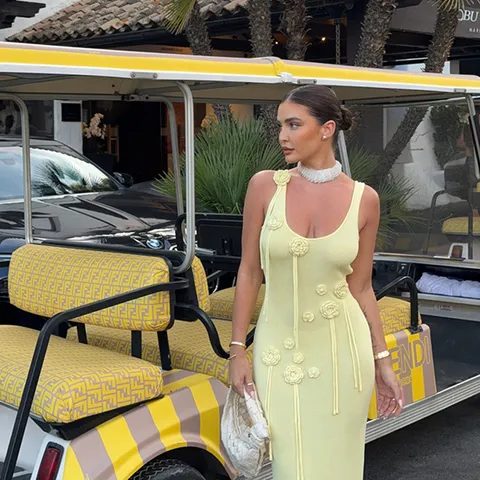 Abito da Spiaggia Donna Estate Tinta Unita Lavorato a Maglia Uncinetto Floreale 3D Vestito Maxi Collo all'Americana Casual