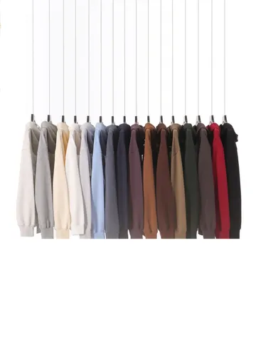 Sudadera con Capucha Pesada de Color Sólido Hombres Mujeres Retro Americano Rizo Pesado Casual Manga Larga Jersey con Capucha