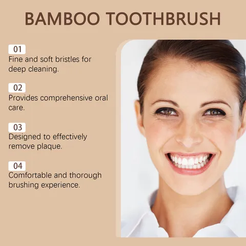 Brosse À Dents En Bambou Écologique Poils Souples Manche En Bois Brosse À Dents Manuelle Nettoyage Dentaire Pour Soin Bucco-Dentaire Quotidien