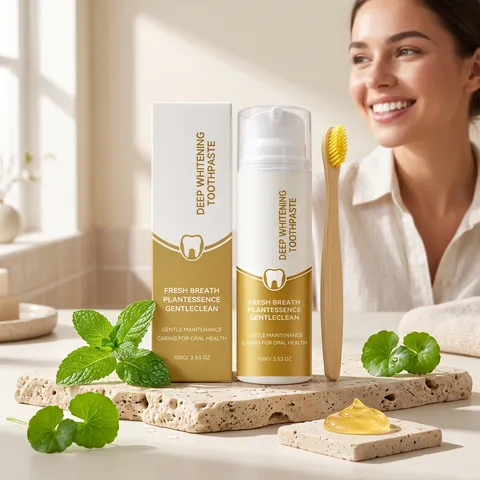 Deep Cleaning Whitening Toothpaste And Wooden Toothbrush Set Fresh Breath Daily Oral Care