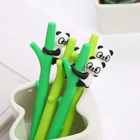 Carina Penna Gel Panda Punta Sottile Inchiostro Nero Cancelleria per Studenti Ufficio Penna di Scrittura Design Animale