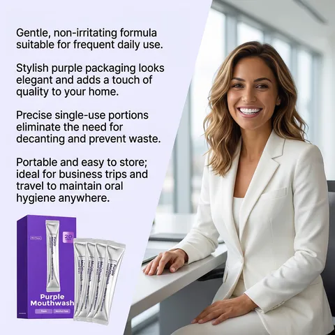 Portable Mint Mouthwash Liquid Refreshing Breath Alcohol Free Individual Packets Oral Care Travel Daily Mouth Wash