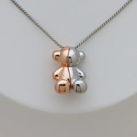 Cute Bear Pendant Copper Gold Plated Magnetic Detachable Animal Style Mixed Color Jewelry Pendant For Women Men Necklace Accessories