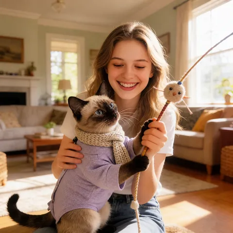 Cute Cat Recovery Suit Breathable Sweatshirt Fabric Anti-Licking Post-Surgery Clothes With Buttons Plaid Design Pet Apparel